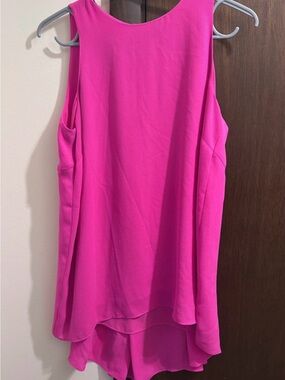 Vince Camuto Sleeveless Layered High-Low Tank in Bright Fuchsia